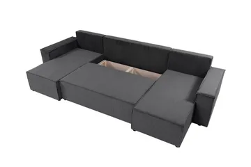 Magston 4-seter Hjørnesovesofa 130x266 cm med Oppbevaring i Manchesterstoff - Beige - Møbler - Sofaer - Sovesofaer - Sovesofa divan