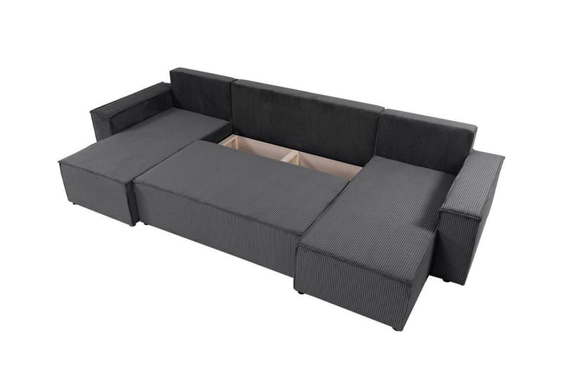 Magston 4-seter Hjørnesovesofa 130x266 cm med Oppbevaring i Manchesterstoff - Beige - Møbler - Sofaer - Sovesofaer - Sovesofa divan