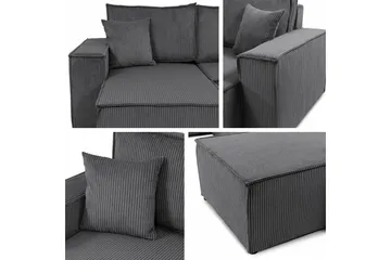 Magston 4-seter Hjørnesovesofa 130x266 cm med Oppbevaring i Manchesterstoff - Beige - Møbler - Sofaer - Sovesofaer - Sovesofa divan