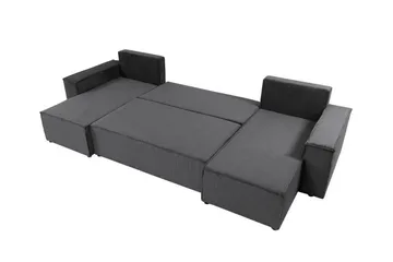 Magston 4-seter Hjørnesovesofa 130x266 cm med Oppbevaring i Manchesterstoff - Blå - Møbler - Sofaer - Sovesofaer - Sovesofa divan