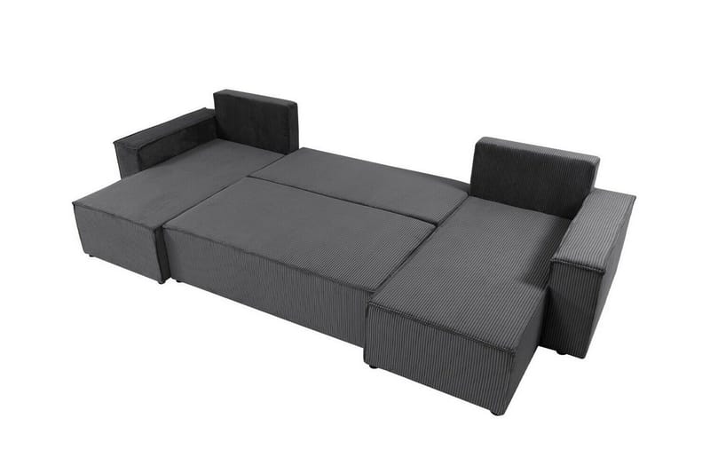 Magston 4-seter Hjørnesovesofa 130x266 cm med Oppbevaring i Manchesterstoff - Blå - Møbler - Sofaer - Sovesofaer - Sovesofa divan