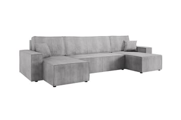 Magston 4-seter Hjørnesovesofa 130x266 cm med Oppbevaring i Manchesterstoff - Grå - Møbler - Sofaer - Sovesofaer - Sovesofa divan