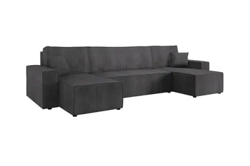 Magston 4-seter Hjørnesovesofa 130x266 cm med Oppbevaring i Manchesterstoff - Grå - Møbler - Sofaer - Sovesofaer - Sovesofa divan