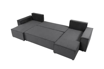 Magston 4-seter Hjørnesovesofa 130x266 cm med Oppbevaring i Manchesterstoff - Grå - Møbler - Sofaer - Sovesofaer - Sovesofa divan