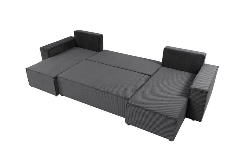 Magston 4-seter Hjørnesovesofa 130x266 cm med Oppbevaring i Manchesterstoff - Grå - Møbler - Sofaer - Sovesofaer - Sovesofa divan