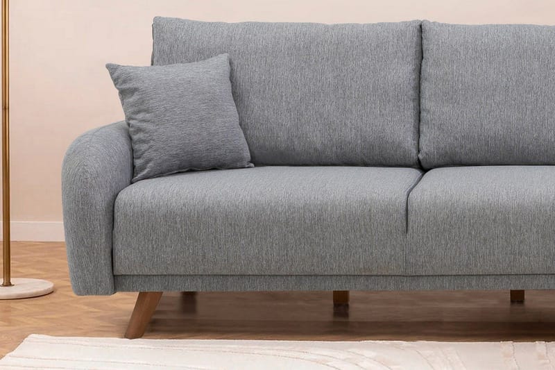 Malkiat 4-seter Høyre Hjørnesovesofa med Sjeselong 125x260 cm i Stoff - Grå - Møbler - Sofaer - Sovesofaer - Sovesofa divan