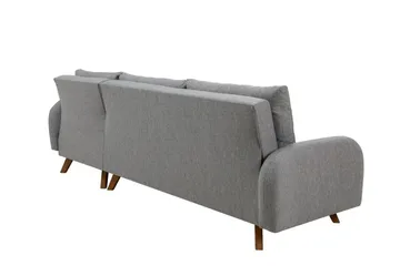 Malkiat 4-seter Høyre Hjørnesovesofa med Sjeselong 125x260 cm i Stoff - Grå - Møbler - Sofaer - Sovesofaer - Sovesofa divan