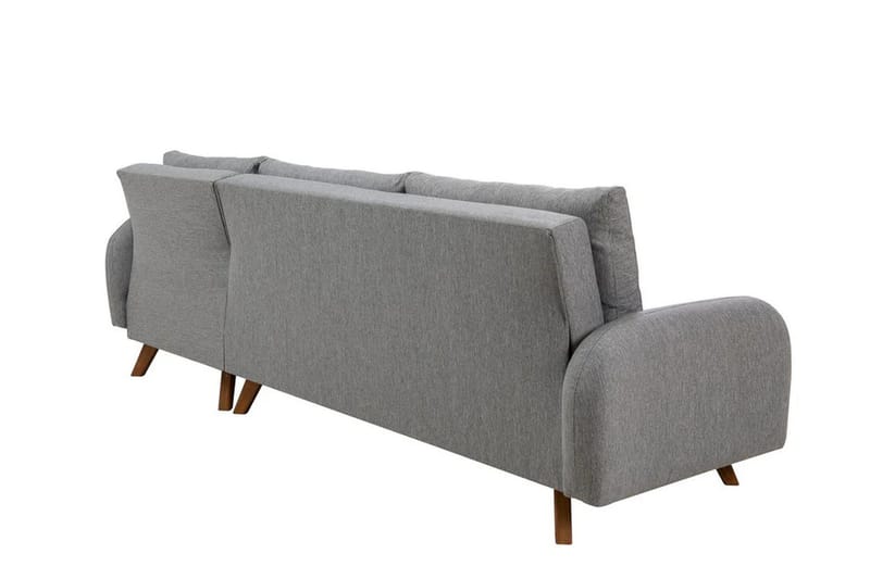 Malkiat 4-seter Høyre Hjørnesovesofa med Sjeselong 125x260 cm i Stoff - Grå - Møbler - Sofaer - Sovesofaer - Sovesofa divan