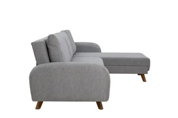 Malkiat 4-seter Høyre Hjørnesovesofa med Sjeselong 125x260 cm i Stoff - Grå - Møbler - Sofaer - Sovesofaer - Sovesofa divan