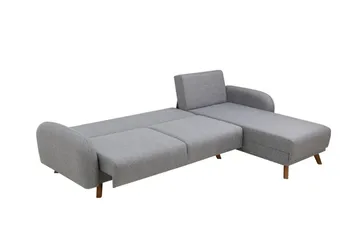 Malkiat 4-seter Høyre Hjørnesovesofa med Sjeselong 125x260 cm i Stoff - Grå - Møbler - Sofaer - Sovesofaer - Sovesofa divan