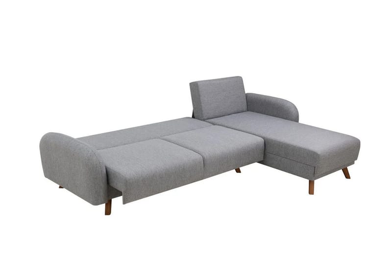 Malkiat 4-seter Høyre Hjørnesovesofa med Sjeselong 125x260 cm i Stoff - Grå - Møbler - Sofaer - Sovesofaer - Sovesofa divan