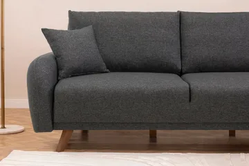 Malkiat 4-seter Høyre Hjørnesovesofa Utrettbar 125x260 cm med Oppbevaring i Stoff - Grå - Møbler - Sofaer - Sovesofaer - Sovesofa divan