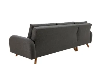Malkiat 4-seter Høyre Hjørnesovesofa Utrettbar 125x260 cm med Oppbevaring i Stoff - Grå - Møbler - Sofaer - Sovesofaer - Sovesofa divan