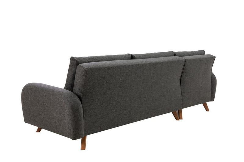 Malkiat 4-seter Høyre Hjørnesovesofa Utrettbar 125x260 cm med Oppbevaring i Stoff - Grå - Møbler - Sofaer - Sovesofaer - Sovesofa divan