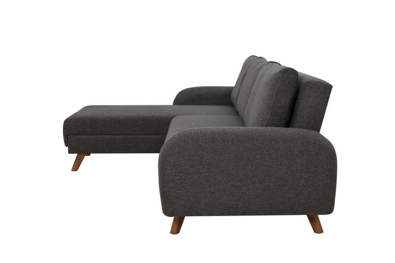 Malkiat 4-seter Høyre Hjørnesovesofa Utrettbar 125x260 cm med Oppbevaring i Stoff - Grå - Møbler - Sofaer - Sovesofaer - Sovesofa divan