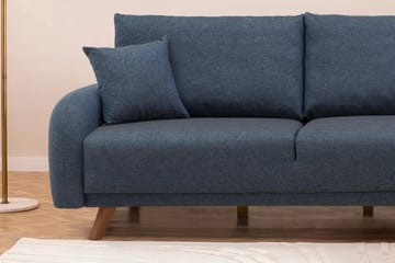 Malkiat 4-seter Høyre L-formet Hjørnesovesofa 125x260 cm med Oppbevaring i Stoff - Blå - Møbler - Sofaer - Sovesofaer - Sovesofa divan