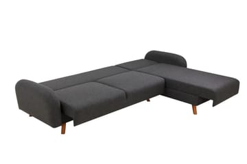 Malkiat 4-seter Høyre L-formet Hjørnesovesofa 125x260 cm med Oppbevaring i Stoff - Grå - Møbler - Sofaer - Sovesofaer - Sovesofa divan