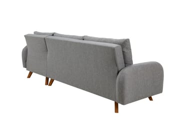 Malkiat 4-seter Høyre L-formet Hjørnesovesofa 125x260 cm med Oppbevaring i Stoff - Grå - Møbler - Sofaer - Sovesofaer - Sovesofa divan