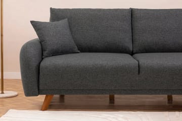 Malkiat 4-seter Høyre L-formet Hjørnesovesofa 125x260 cm med Oppbevaring i Stoff - Grå - Møbler - Sofaer - Sovesofaer - Sovesofa divan