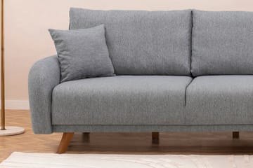 Malkiat 4-seter Høyre L-formet Hjørnesovesofa 125x260 cm med Oppbevaring i Stoff - Grå - Møbler - Sofaer - Sovesofaer - Sovesofa divan