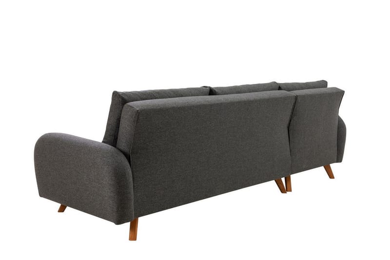 Malkiat 4-seter Høyre L-formet Hjørnesovesofa 125x260 cm med Oppbevaring i Stoff - Grå - Møbler - Sofaer - Sovesofaer - Sovesofa divan
