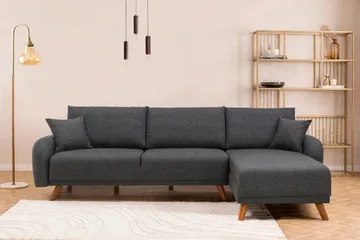 Malkiat Hjørnesovesofa - Antrasitt - Møbler - Sofaer - Sovesofaer - Hjørnesovesofa