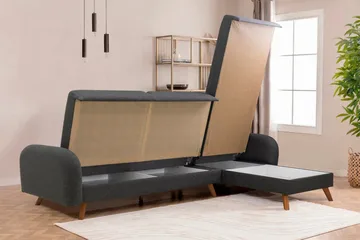 Malkiat Hjørnesovesofa - Antrasitt - Møbler - Sofaer - Sovesofaer - Hjørnesovesofa