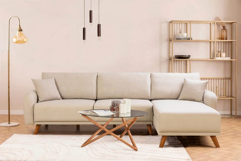 Malkiat Hjørnesovesofa - Cream - Møbler - Sofaer - Sovesofaer - Sovesofa divan