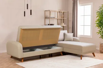 Malkiat Hjørnesovesofa - Cream - Møbler - Sofaer - Sovesofaer - Hjørnesovesofa