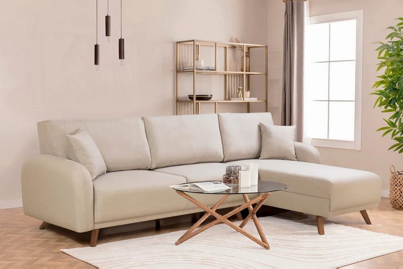 Malkiat Hjørnesovesofa - Cream - Møbler - Sofaer - Sovesofaer - Sovesofa divan
