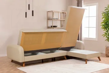 Malkiat Hjørnesovesofa - Cream - Møbler - Sofaer - Sovesofaer - Hjørnesovesofa