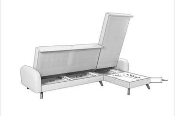 Malkiat Hjørnesovesofa - Cream - Møbler - Sofaer - Sovesofaer - Hjørnesovesofa