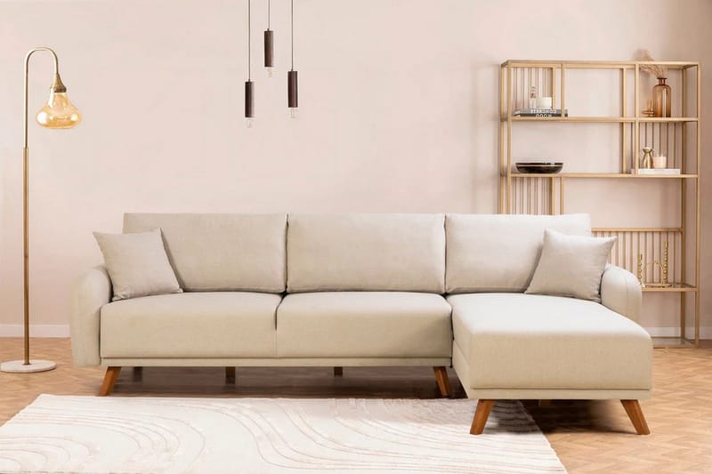 Malkiat Hjørnesovesofa - Cream - Møbler - Sofaer - Sovesofaer - Sovesofa divan