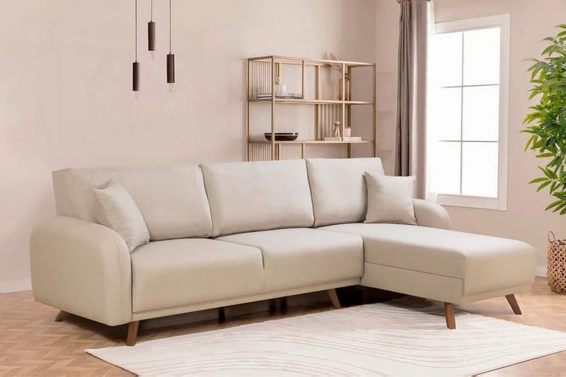 Malkiat Hjørnesovesofa - Cream - Møbler - Sofaer - Sovesofaer - Sovesofa divan