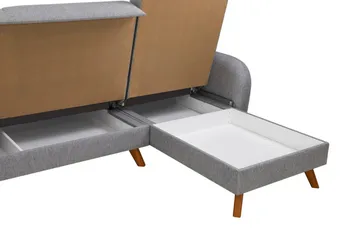 Malkiat Hjørnesovesofa - Grå - Møbler - Sofaer - Sovesofaer - Hjørnesovesofa