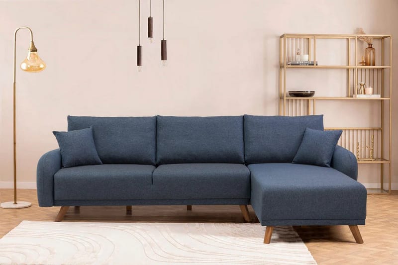 Malkiat Hjørnesovesofa - Mørkeblå - Møbler - Sofaer - Sovesofaer - Hjørnesovesofa