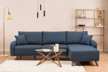 Malkiat Hjørnesovesofa - Mørkeblå - Møbler - Sofaer - Sovesofaer - Hjørnesovesofa