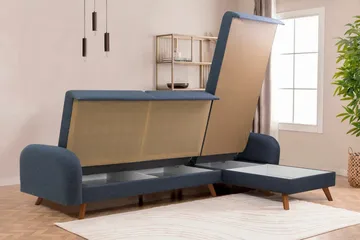 Malkiat Hjørnesovesofa - Mørkeblå - Møbler - Sofaer - Sovesofaer - Hjørnesovesofa