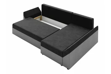 Midfeld 3-seter Venstre Hjørnesovesofa 130x200 cm med Oppbevaring i Stoff - Brun|Svart - Møbler - Sofaer - Sovesofaer - Sovesofa divan