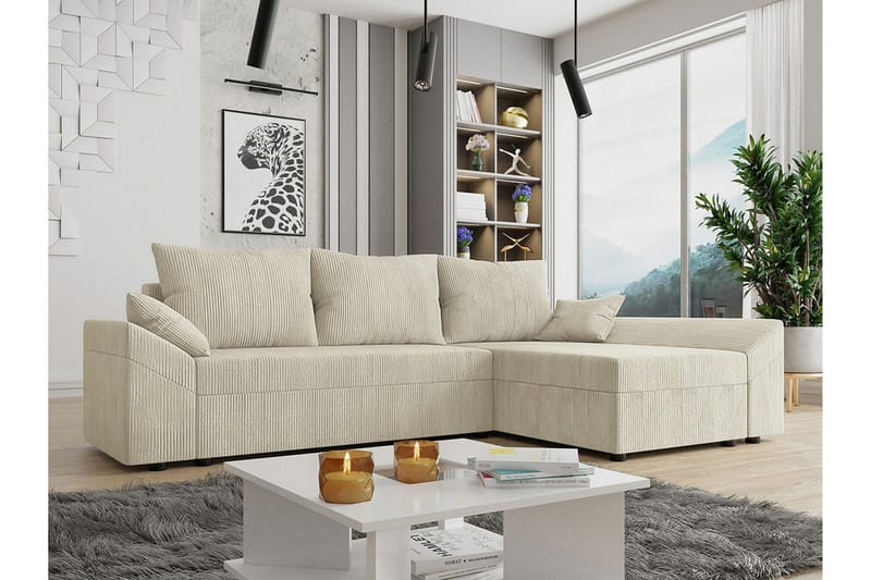 Midfeld 3-sits Hörnbäddsoffa Beige - Møbler - Sofaer - Sovesofaer - Sovesofa divan