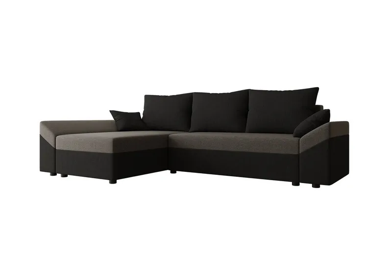 Midfeld 3-sits Hörnbäddsoffa Black/Brown