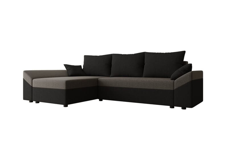 Midfeld 3-sits Hörnbäddsoffa Black/Brown