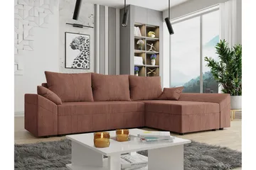 Midfeld 3-sits Hörnbäddsoffa Brown - Møbler - Sofaer - Sovesofaer - Hjørnesovesofa