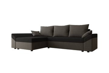 Midfeld 3-sits Hörnbäddsoffa Brown/Black - Møbler - Sofaer - Sovesofaer - Sovesofa divan