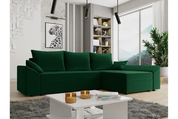 Midfeld 3-sits Hörnbäddsoffa Dark green - Møbler - Sofaer - Sovesofaer - Hjørnesovesofa