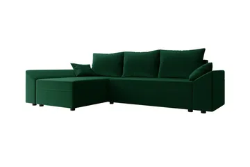 Midfeld 3-sits Hörnbäddsoffa Dark green - Møbler - Sofaer - Sovesofaer - Hjørnesovesofa