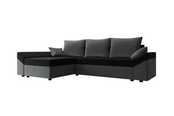 Midfeld 3-sits Hörnbäddsoffa Dark Grey/Black - Møbler - Sofaer - Sovesofaer - Hjørnesovesofa