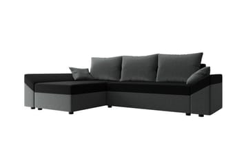 Midfeld 3-sits Hörnbäddsoffa Dark Grey/Black - Møbler - Sofaer - Sovesofaer - Hjørnesovesofa