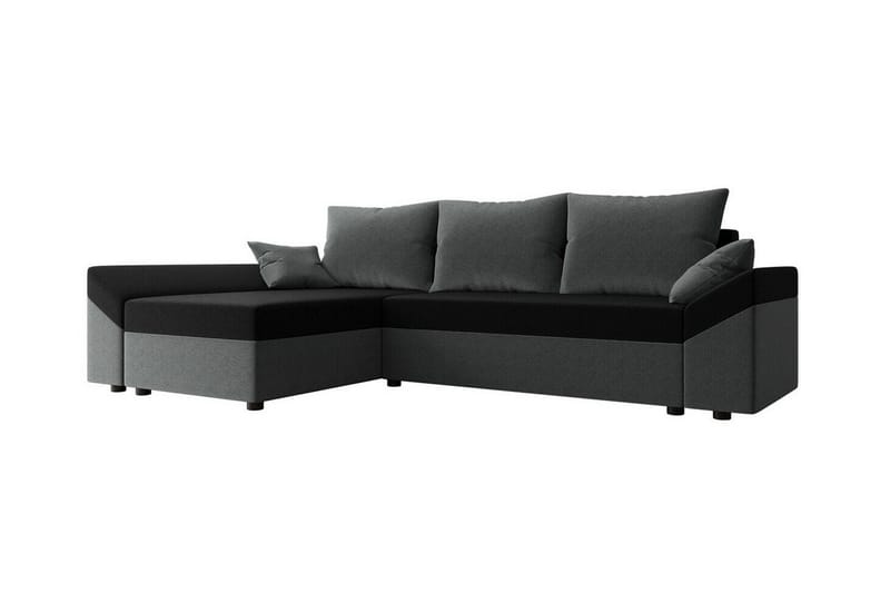 Midfeld 3-sits Hörnbäddsoffa Dark Grey/Black
