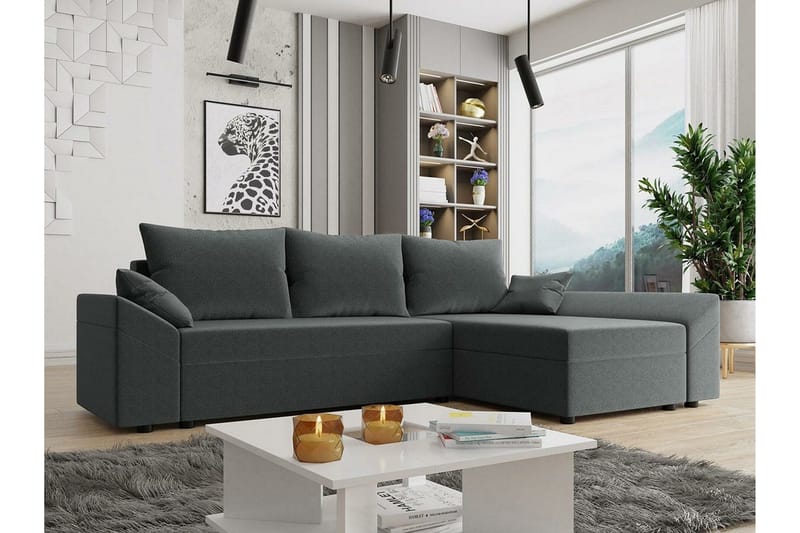 Midfeld 3-sits Hörnbäddsoffa Grey - Møbler - Sofaer - Sovesofaer - Hjørnesovesofa